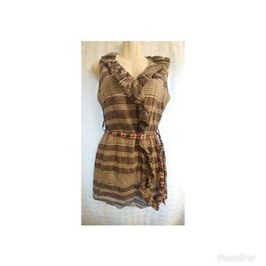 THML Striped Dress with Contrasting Belt